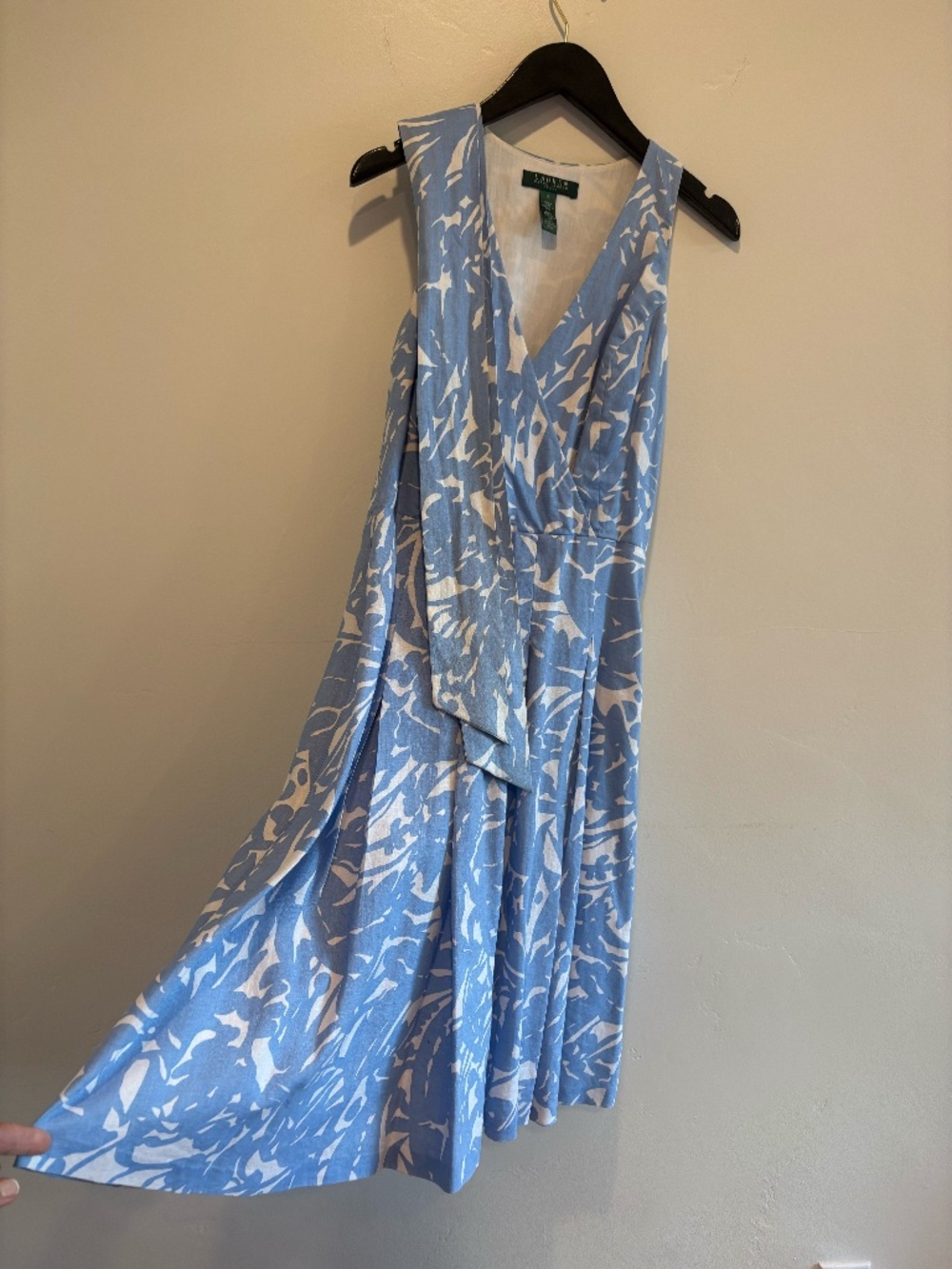 Ralph Lauren/2/100% linen with cotton lining cross wrap sundress.